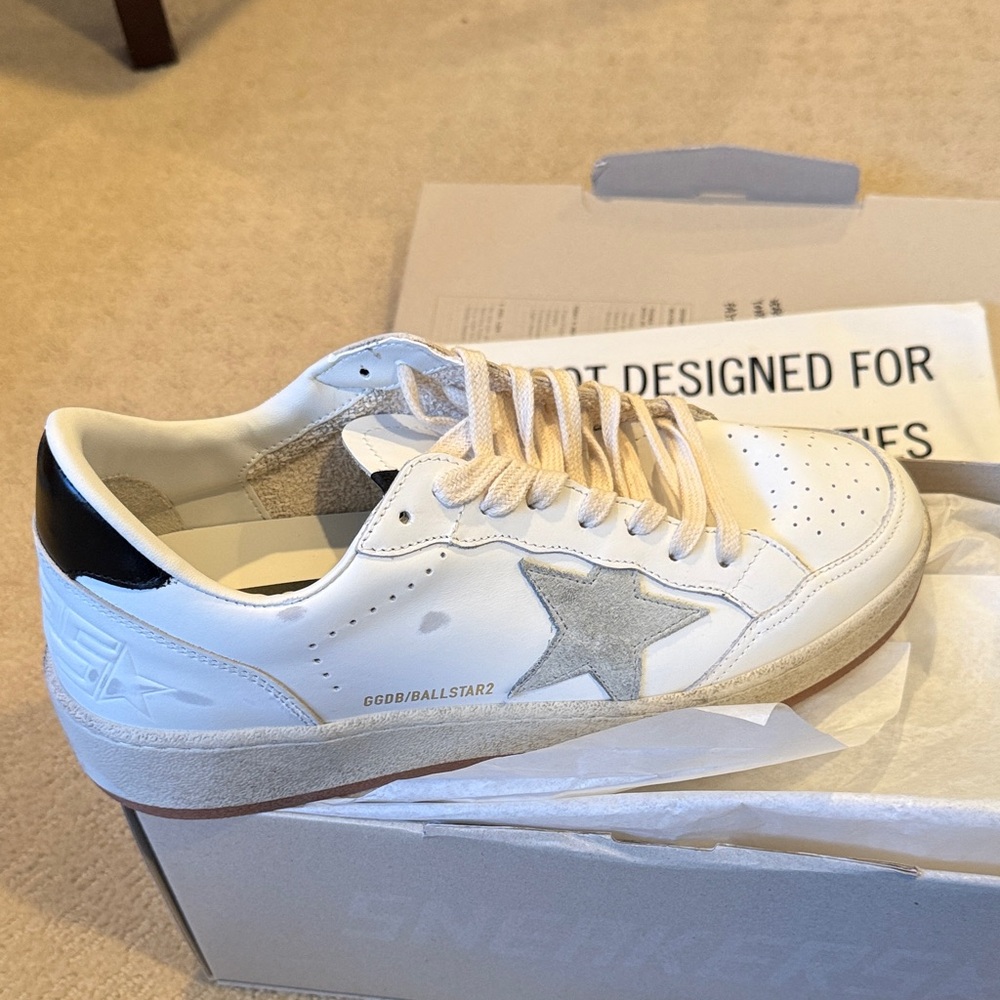 New Golden Goose White and Black Sneakers